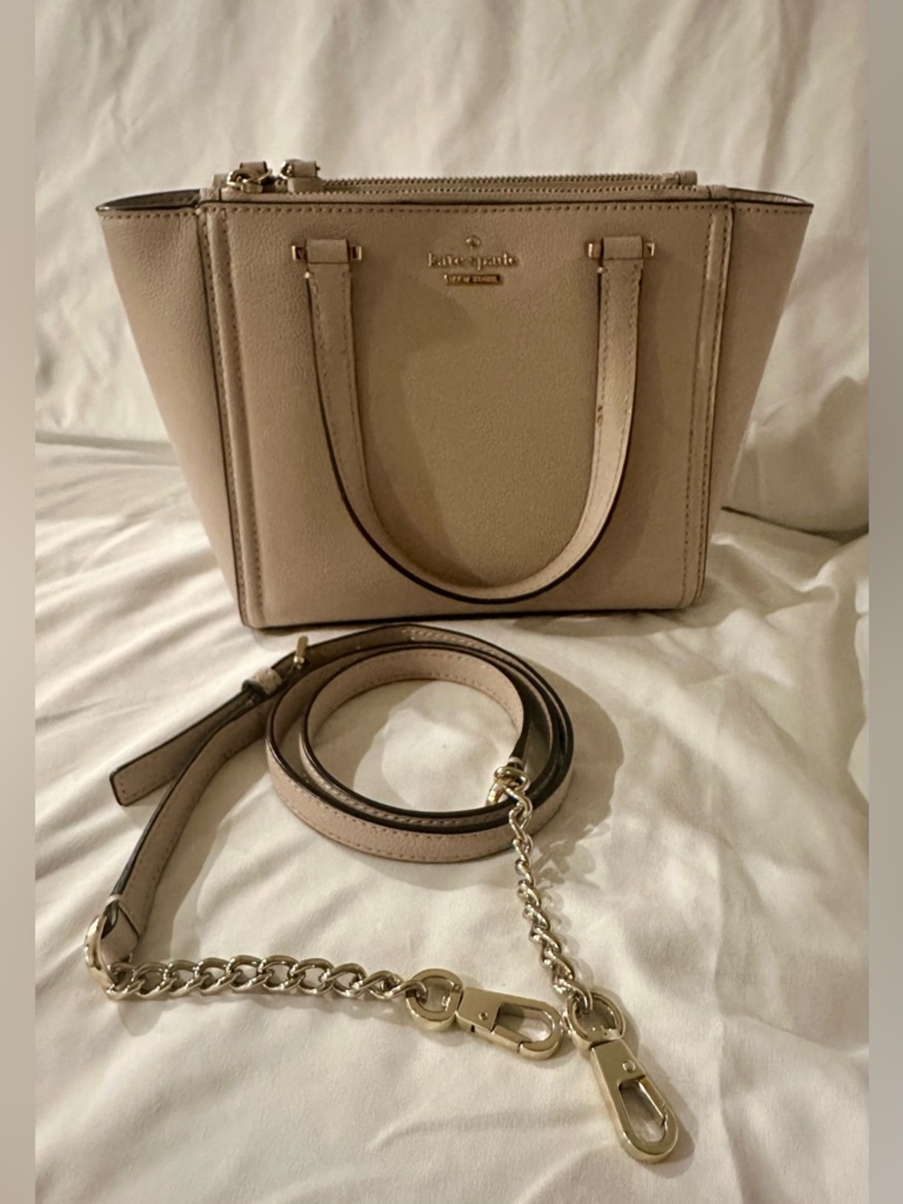 Kate Spade - Patterson Drive Mini Kona Satchel - Beige Leather